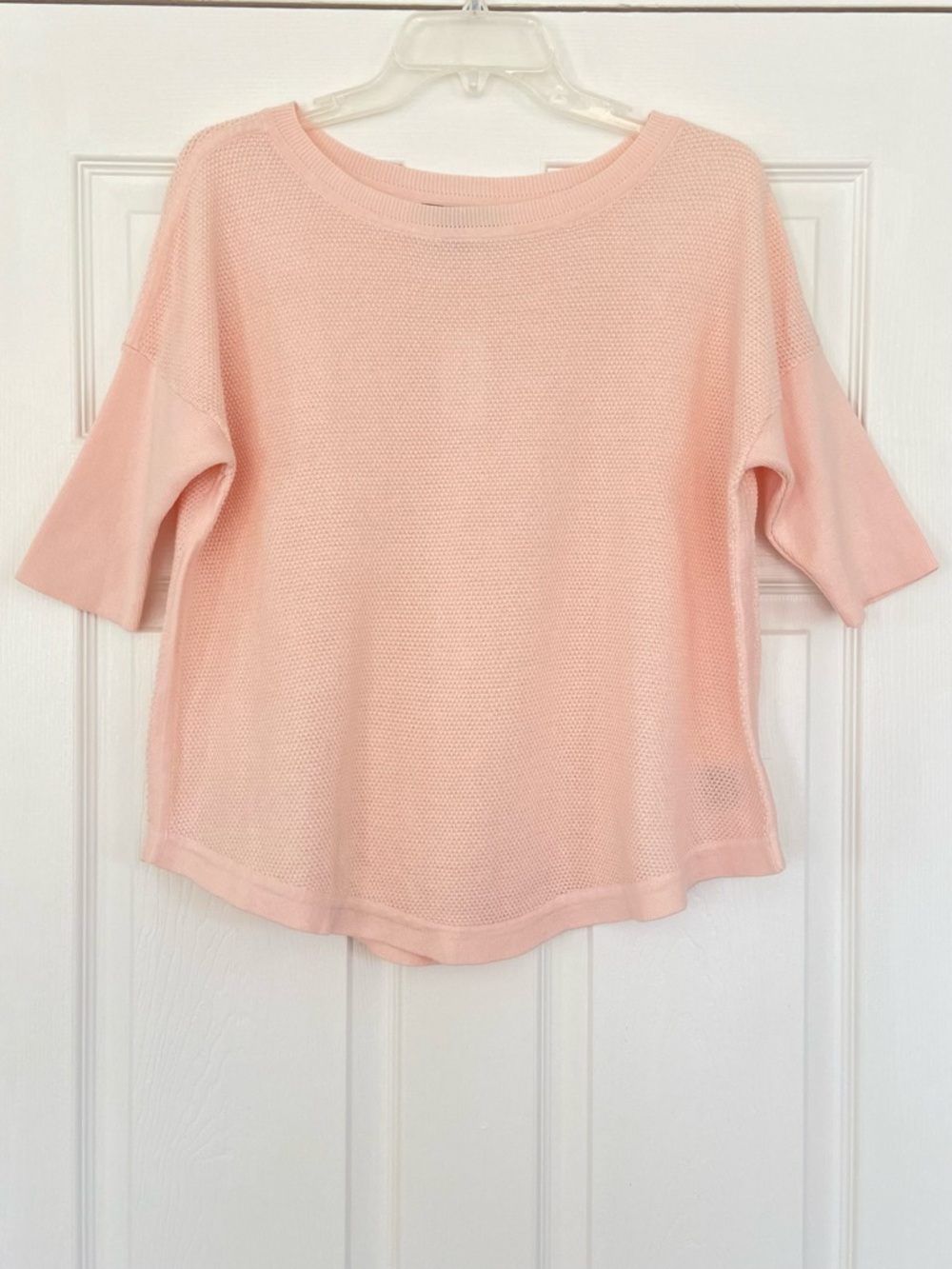 Banana Republic Coastal Soft Pink Textured Boatneck Sweater, Size M Coquette